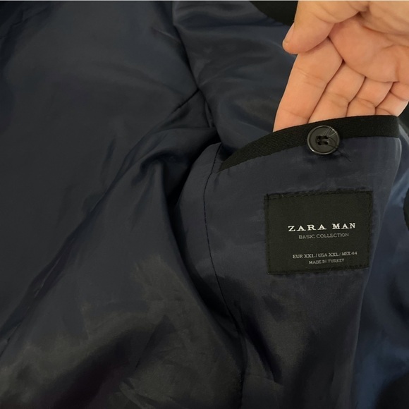 Zara Man Basic Collection Blazer XXL Classic Black, Like New, Minimalist Design - Picture 6 of 16